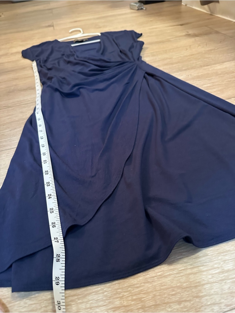Tommy Bahama Navy Faux-Wrap Cap Sleeve Midi Dress - Picture 5 of 8
